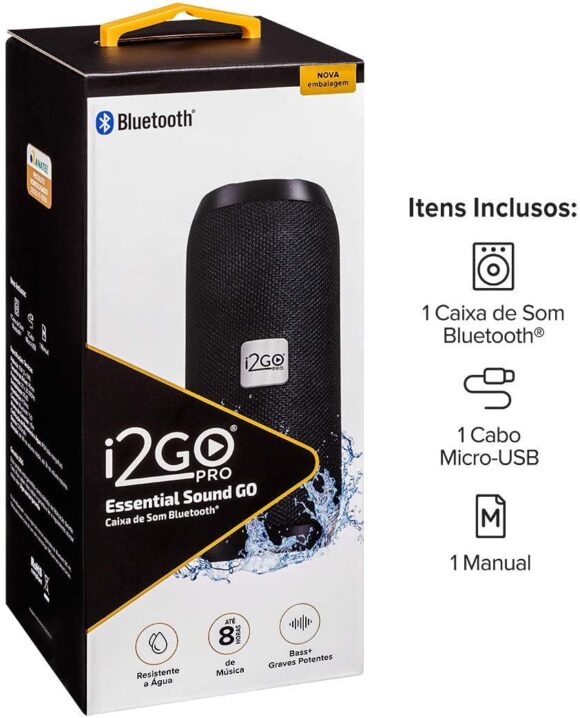 I2GO, Caixa De Som Bluetooth Essential Sound Go, 10W RMS, Resistente à Água, Preto - Image 9