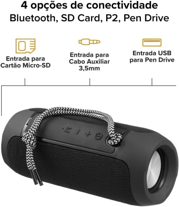 I2GO, Caixa De Som Bluetooth Essential Sound Go, 10W RMS, Resistente à Água, Preto - Image 6