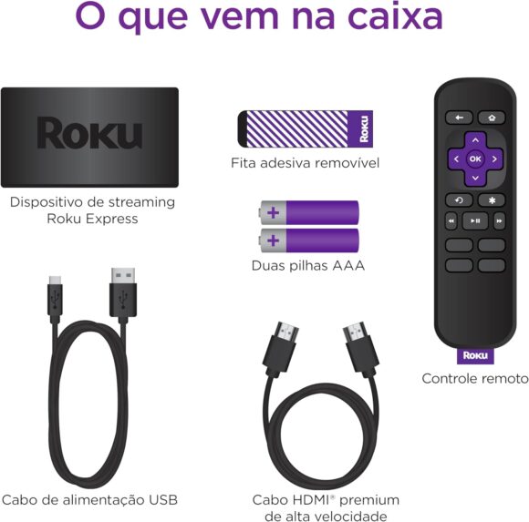 Roku Express | Dispositivo de streaming para TV HD/Full HD compatível com Alexa, Siri e Google. Inclui Cabo HDMI Premium - Image 8