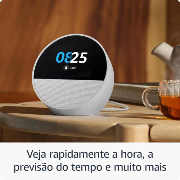 Novo Echo Spot com Alexa (2024) | Despertador inteligente com som vibrante | Cor Preta - Image 3