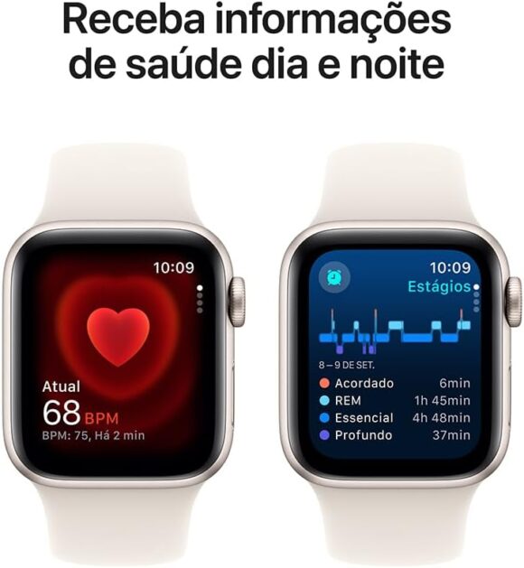 Apple Watch SE GPS • Caixa estelar de alumínio – 40 mm • Pulseira esportiva estelar – P/M - Image 5